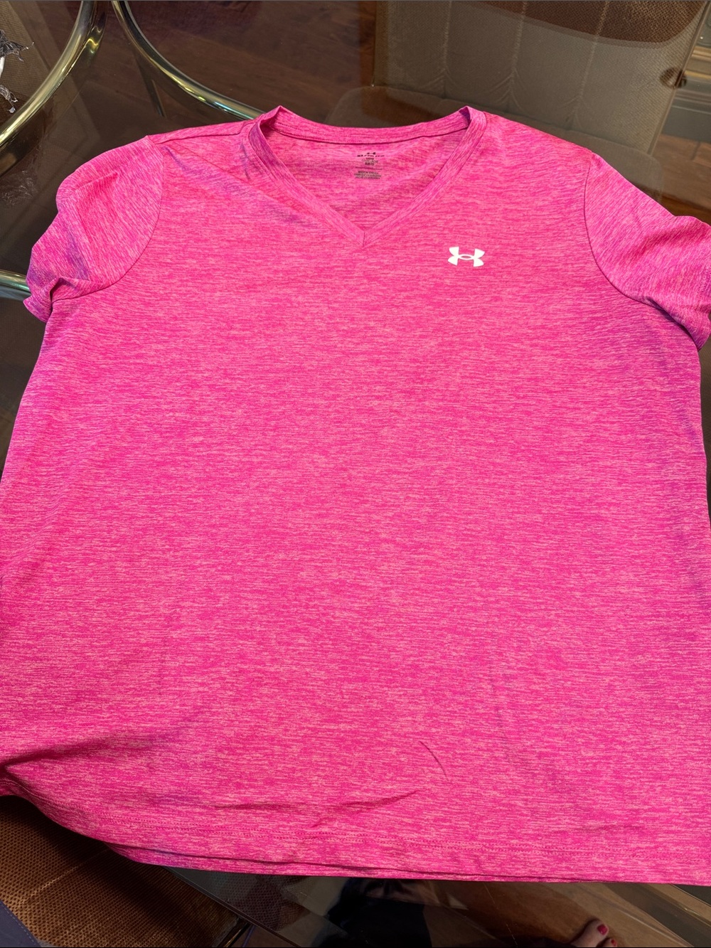 Under Armour Pink Heather V-Neck Performance Shirt